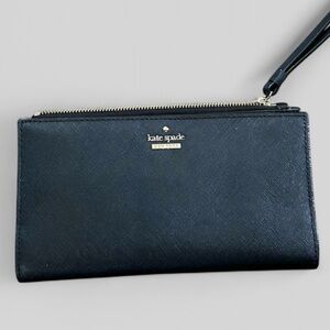 Kate Spade Black Leather Wristlet/wallet-EUC